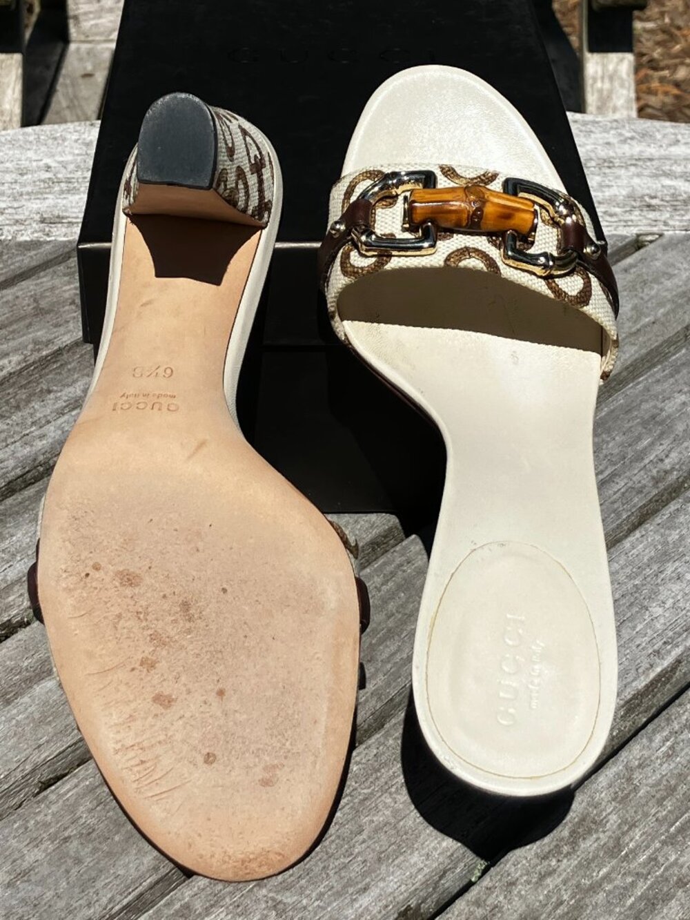 💯Authentic GUCCI Horsebit and Bamboo Slides - Size 6.5B - Picture 10 of 12